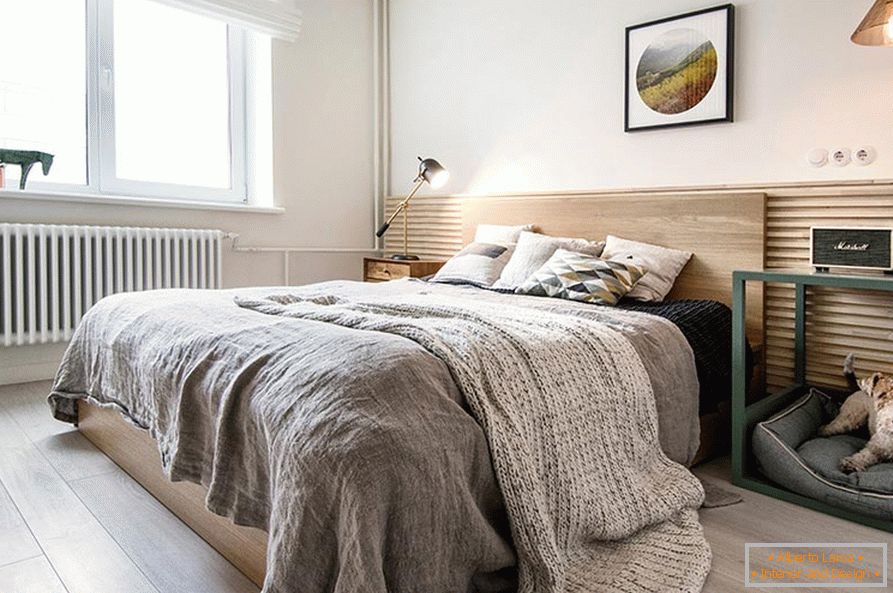 Малък апартамент в скандинавски стил в Русия - спальня