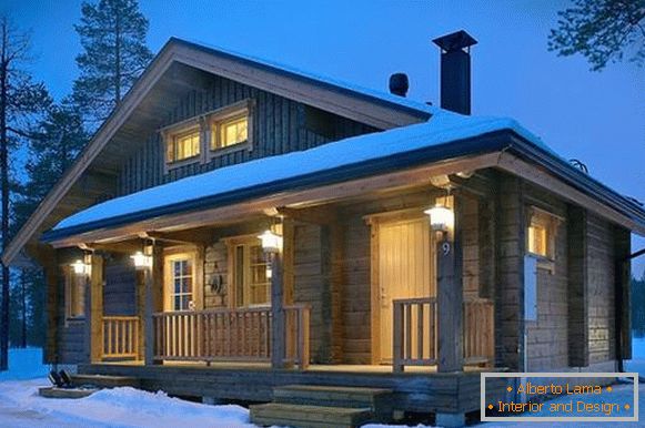 Финландски платна за прозорци в дървена къща, фото 20