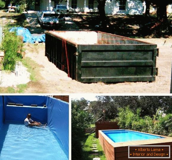 Метален плувен басейн в страната със собствени ръце - фото инструкция