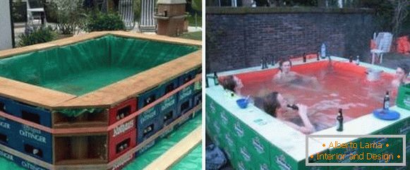 Как да направите басейн в дача от кутии и бреза - снимка