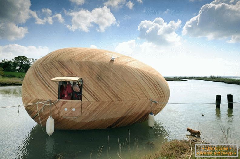 Необичайна плаваща къща Exbury Egg от студио PAD, група SPUD и Стивън Търнър