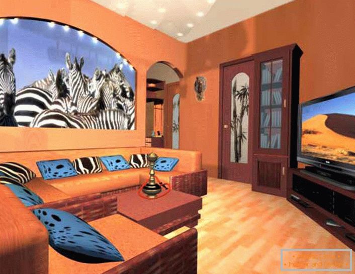Цветът на изгорялата савана е цветът на Африка. В такава стая винаги ще бъдете топло. 