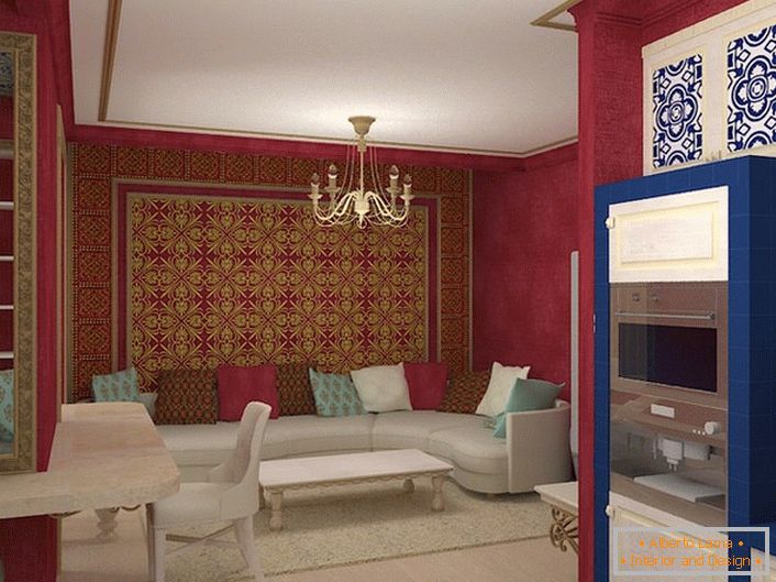 Уютен марокански стил-разпознаваем орнамент и цветове.