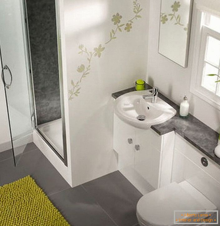 Стилният душ в малката баня ще бъде отлична алтернатива на традиционната вана. 