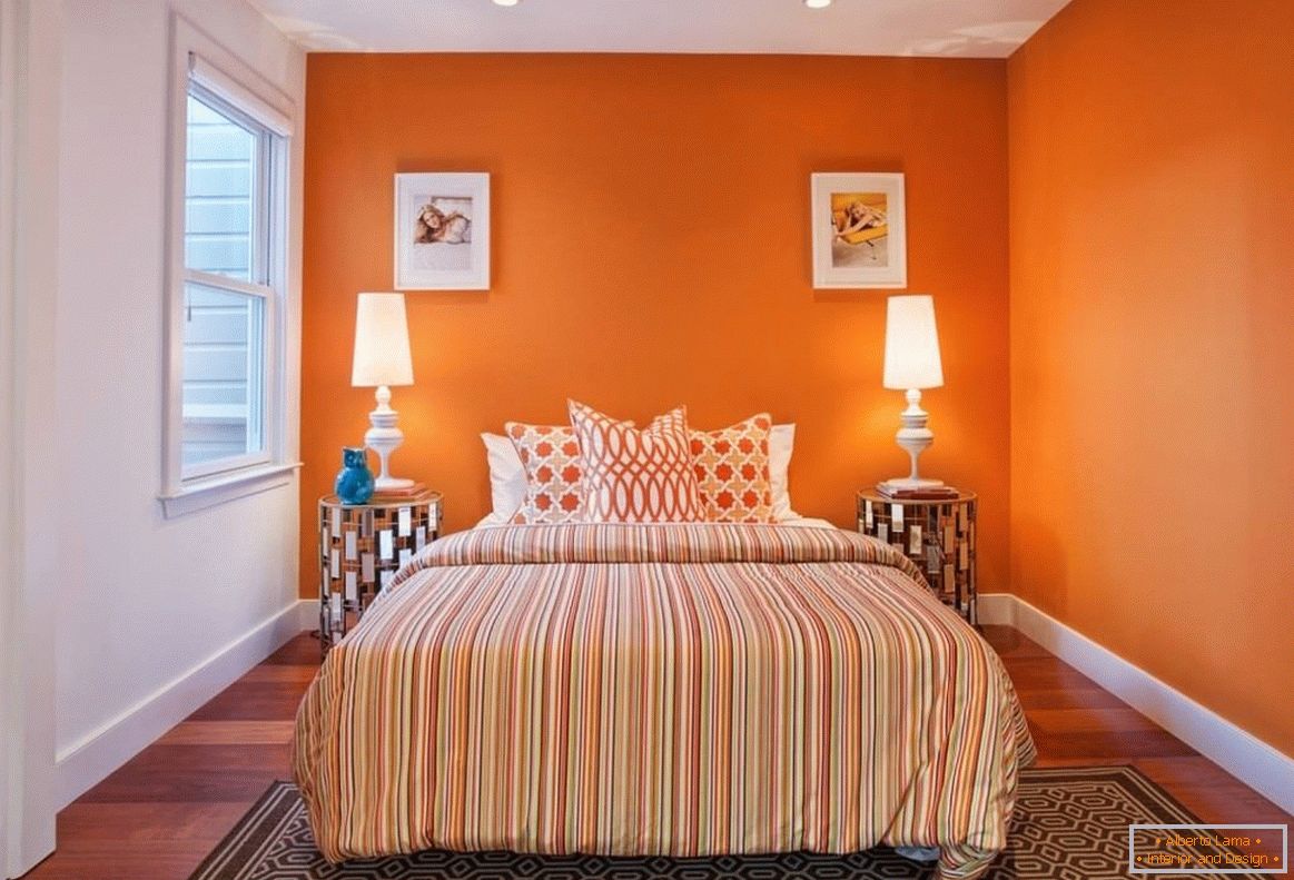 Оранжев цвят в спалнята