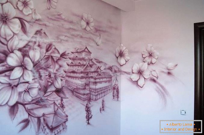 Как да украси стена с ръчно рисувани - идеи с снимка