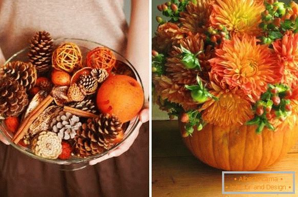 Прекрасен декор от есенни материали