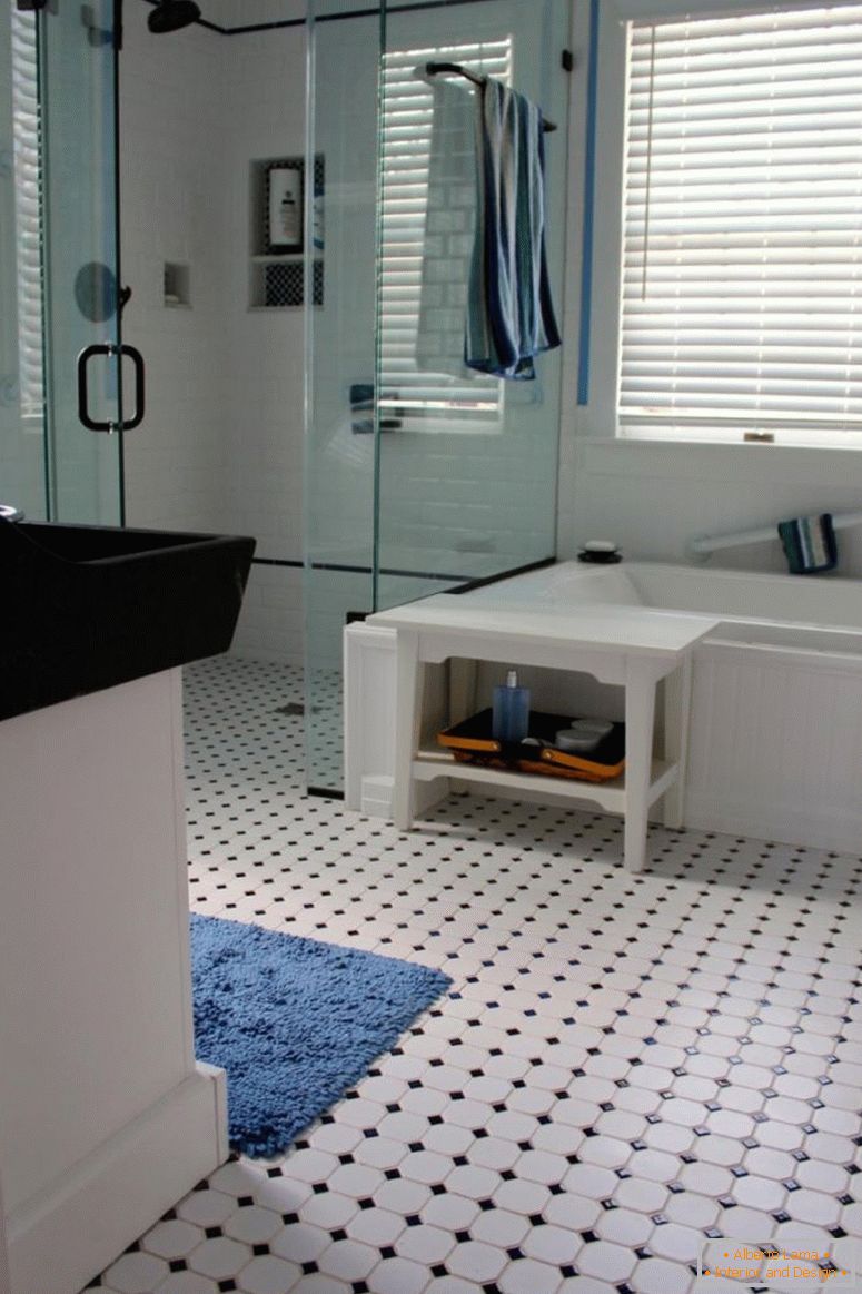 баня-фантазия-бяла баня-де-дизайн-идеи-с-черно-бяло-теракот-баня-етаж-по-с квадратни стъклени баня-бяло-теракот-баня-стенен очарователни-ретро-баня-плочки-модели