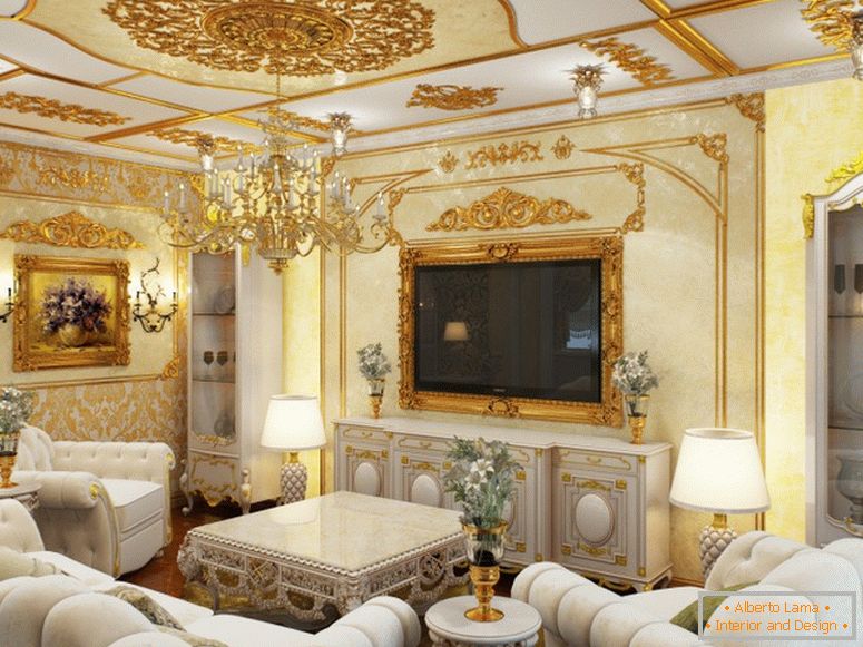 Стаята за гости е декорирана в най-добрите барокови традиции.