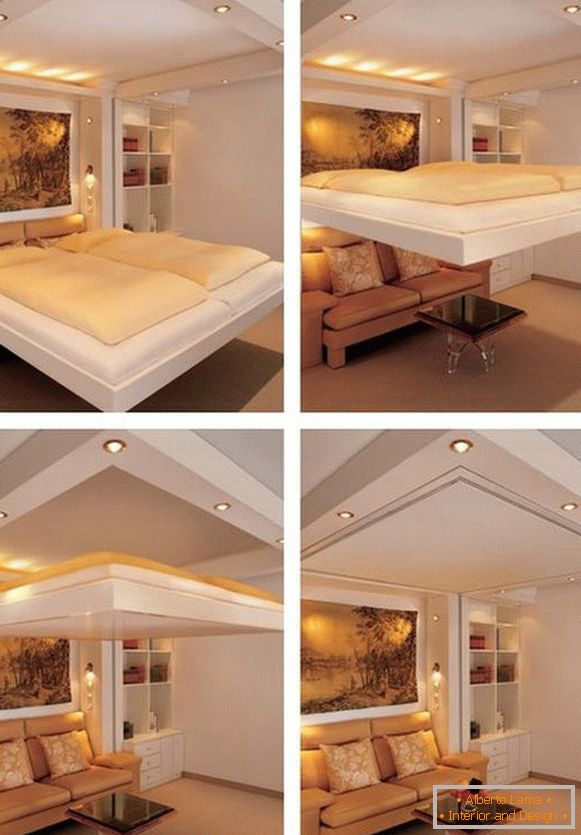 Легло, което е прикрепено към тавана