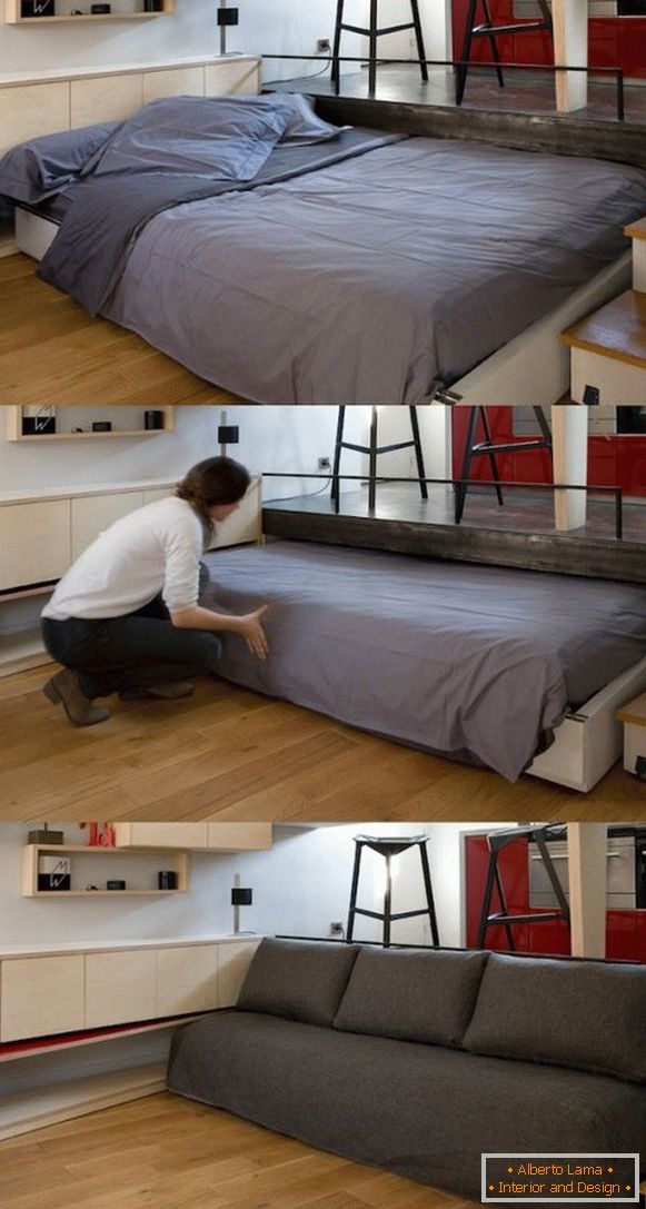 Скрито легло с прибиращ се механизъм