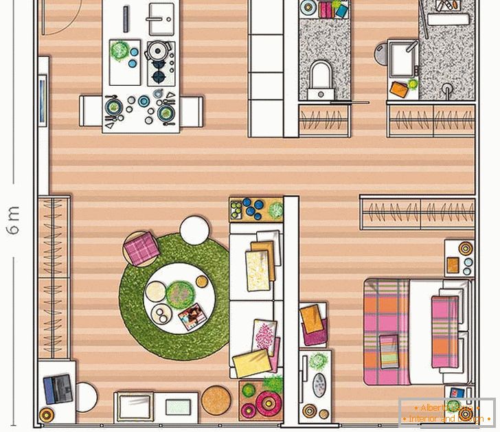 Планът на малък апартамент в Испания