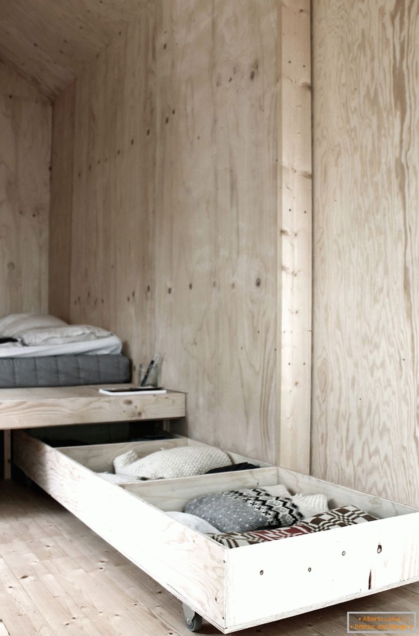 Спальня мини-дома Ермитаж кабина в Швеции