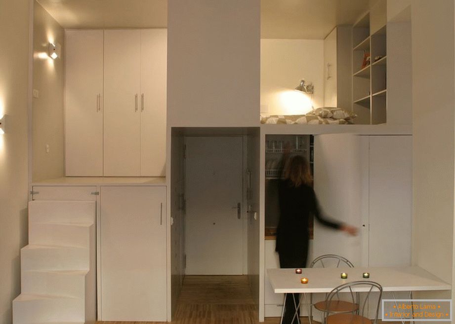 Вертикално зониране на малък апартамент