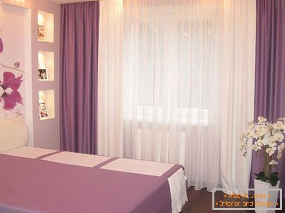 Спалня в лилави цветове в модерен стил