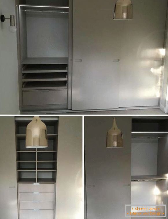 Вградени гардероби за спалнята - снимка отвътре