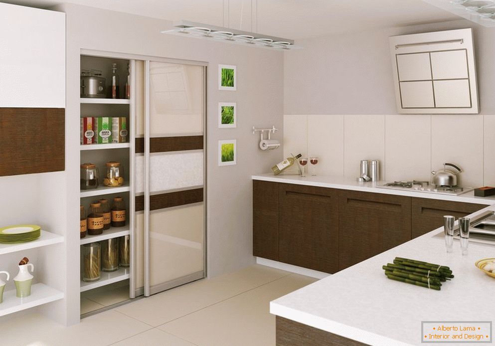 Кухненски интериор с гардероб