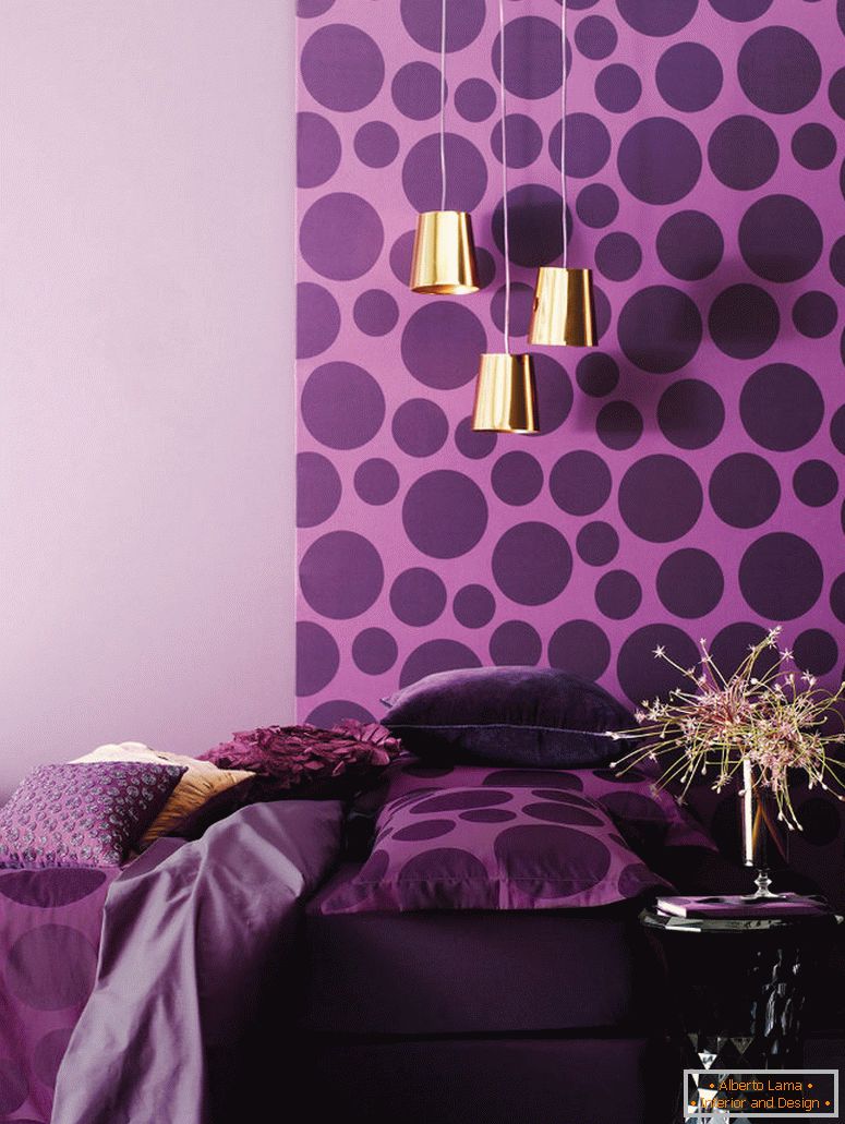 Лилава спалня - снимка на нови решения за интериорен дизайн