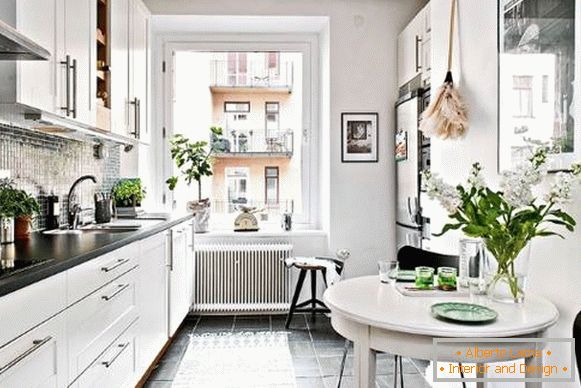 Кухненски дизайн в двустаен апартамент в скандинавски стил