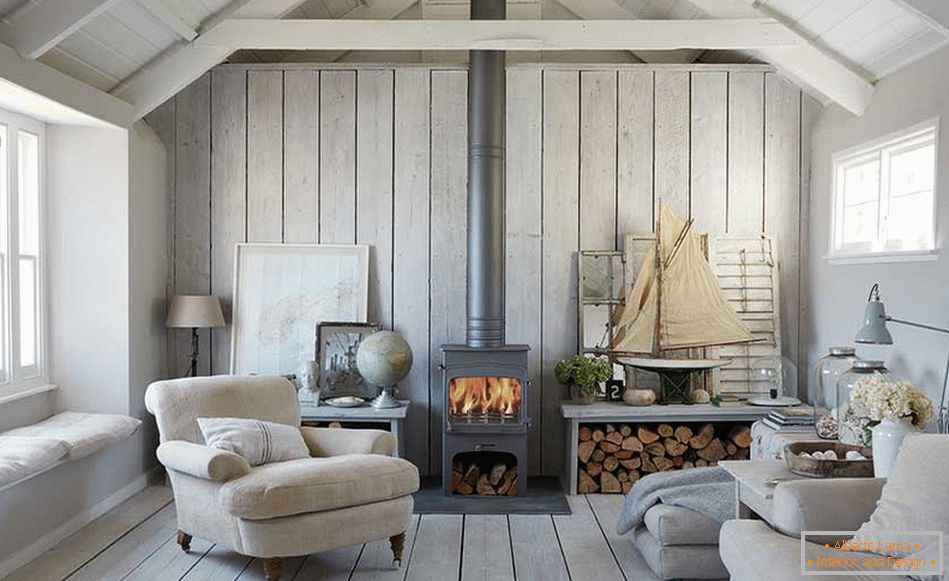 Скандинавски стил във вътрешността на селска къща