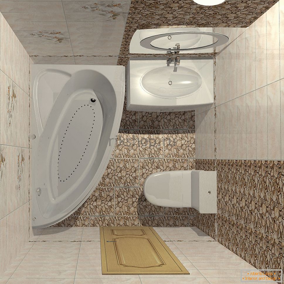 Интериор на малка комбинирана баня