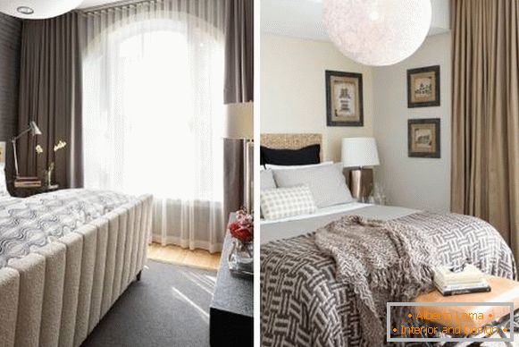 Изберете модерни завеси в малка спалня - снимка 2016