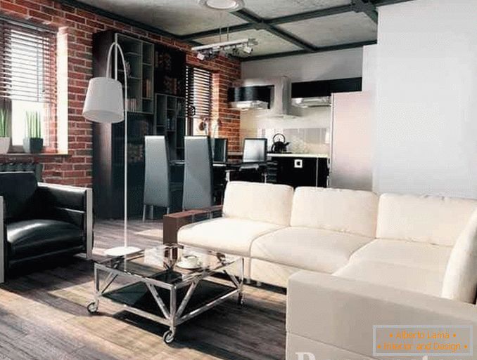 Дизайн на апартамент в модерен стил с разтегателен диван