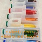 Кутии за съхраняване на моливи от пластмасови бутилки