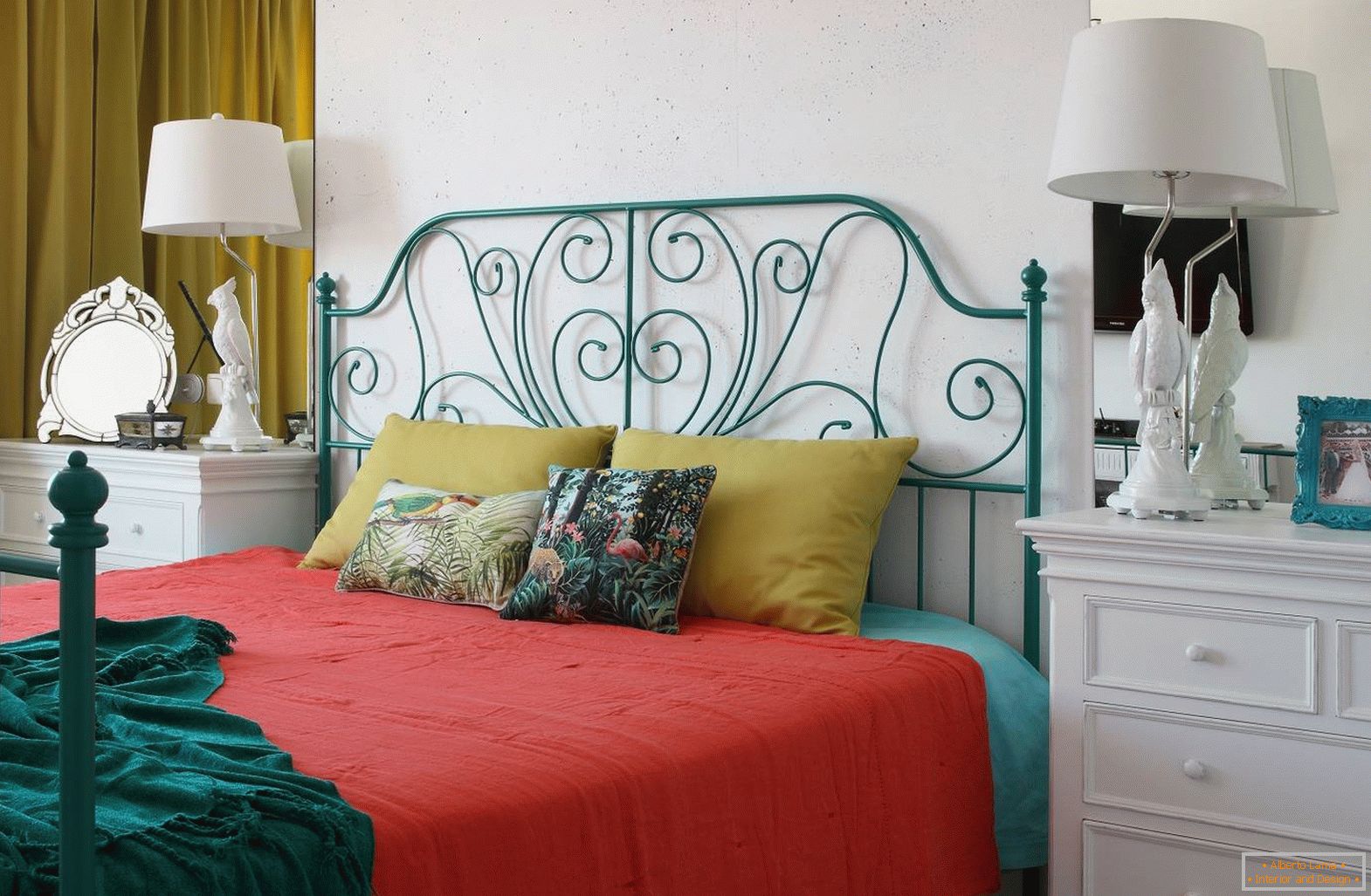 Спалнята с кроватью в стиле 60-х