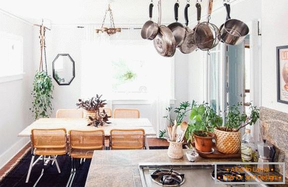 Трапезария и кухня в стил Boho - 10 интериорни снимки