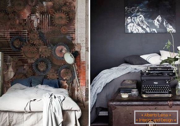 Спалня интериор в стил steampunk - фото тапети
