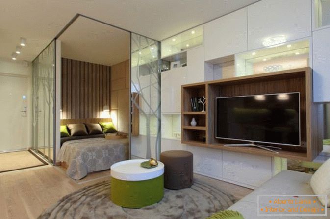Интериор на стилен едностаен апартамент