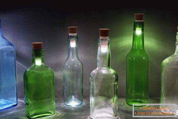 Лампи от бутилки със собствени ръце снимка