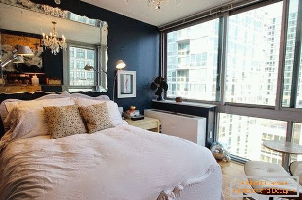 Интериор на спалня в апартамент в Ню Йорк