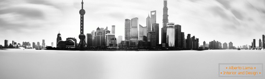 Черно-бяла панорамна снимка на Сингапур