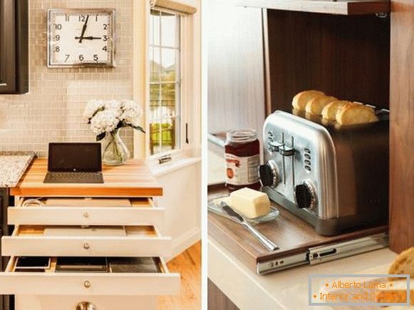 Чекмеджета и рафтове за кухненски уреди