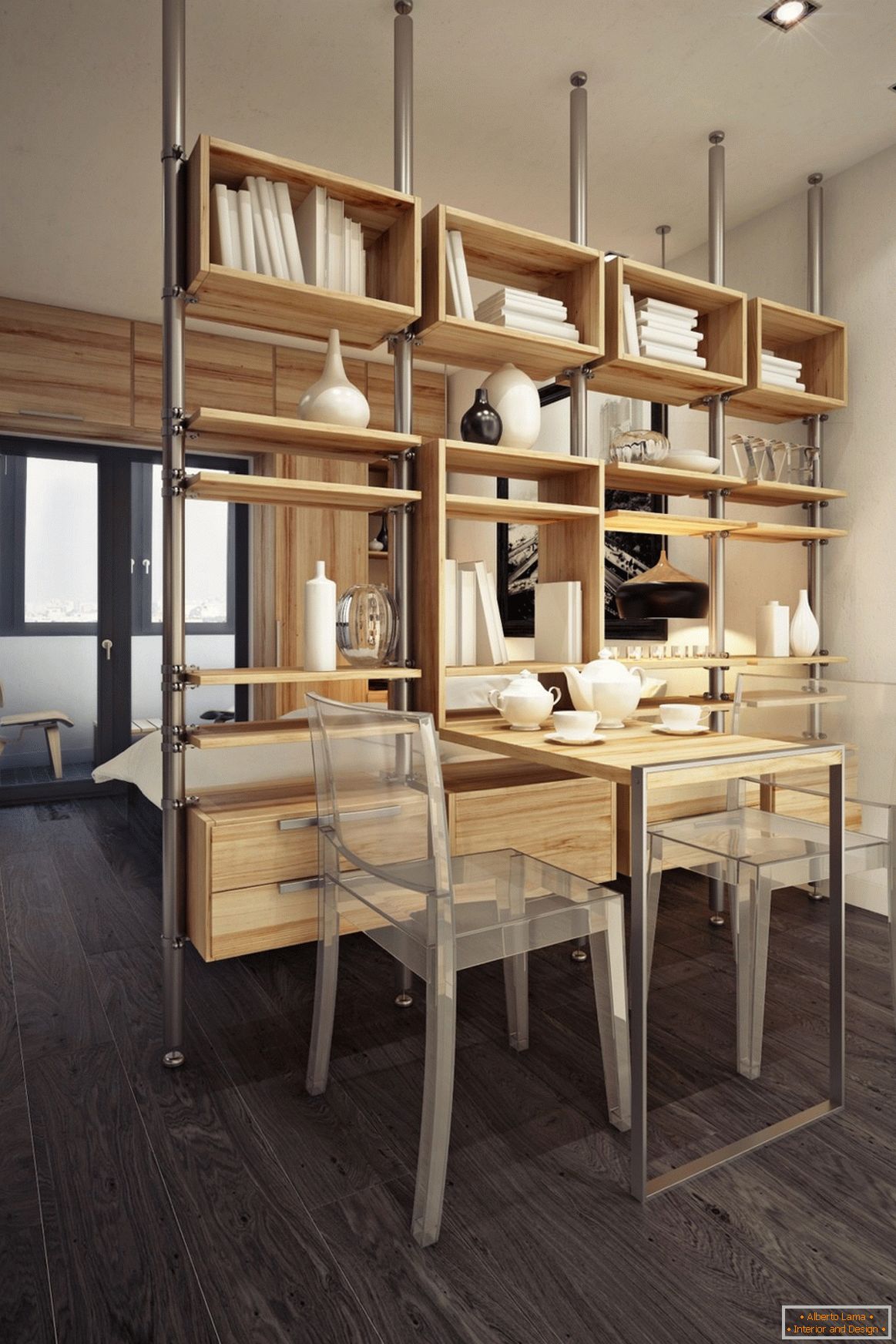 Дизайн на малък студиен апартамент в топли тонове - фото 3