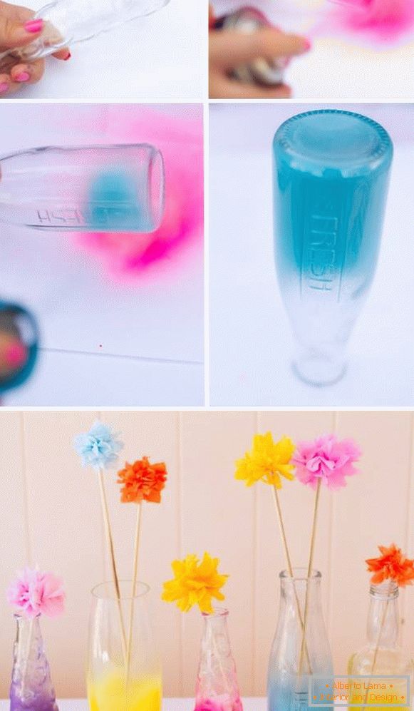 Как да направите ваза от бутилка с аерозолна боя