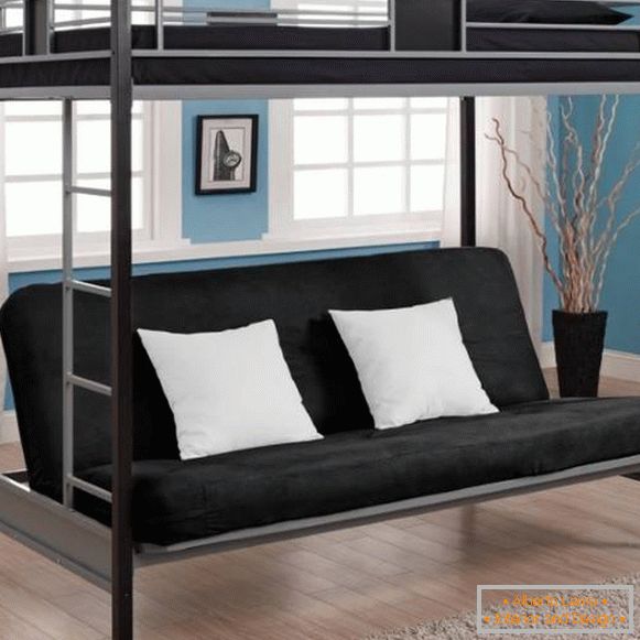 Мебели за снимки - красив легло с разтегателен диван