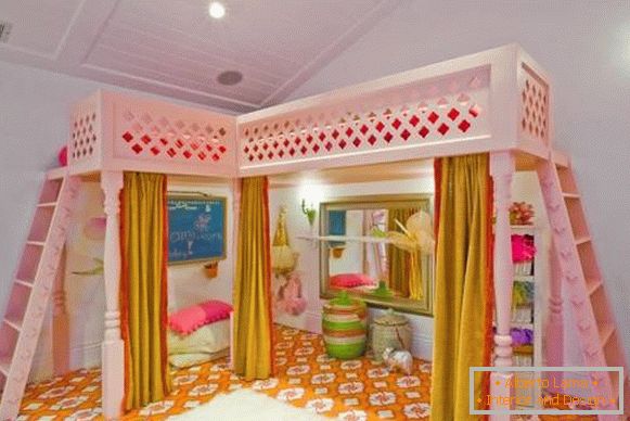 Легло таван за деца на момичета
