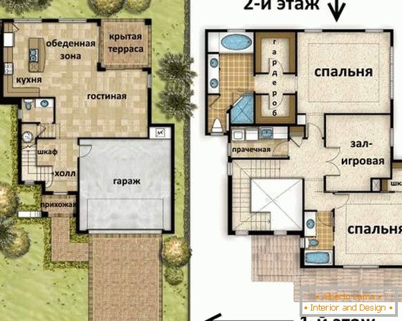 Схема на стаите на втория етаж в частна къща - снимка на проекта