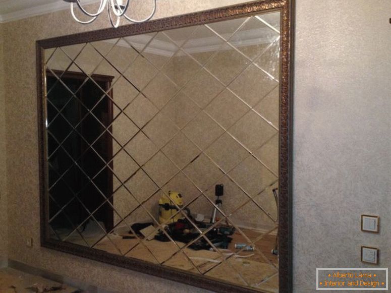 Огледален панел на стената - 55 снимки на идеи в интериора